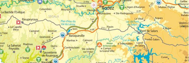 Carte touristique de l'Aveyron