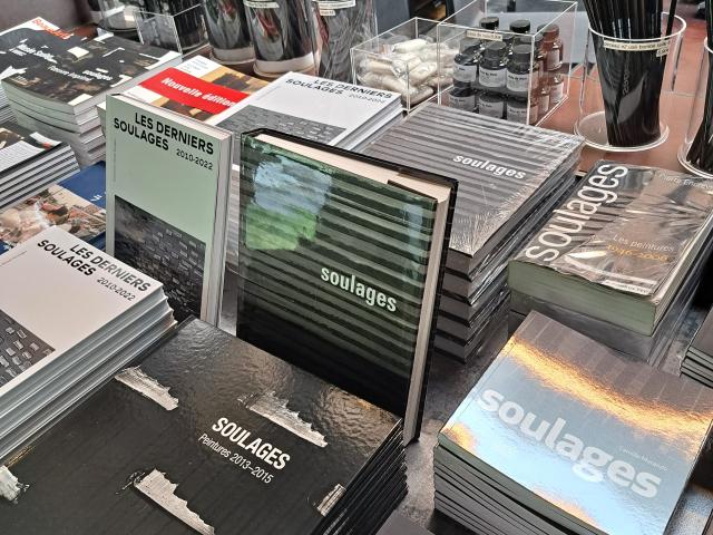 Rayon librairie de la boutique du musée Soulages